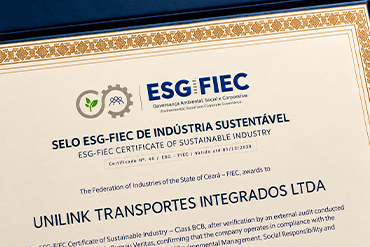 Unilink, associada da CBPCE, conquista o Selo ESG-FIEC, reconhecimento às boas práticas ambientais, sociais e de governança.